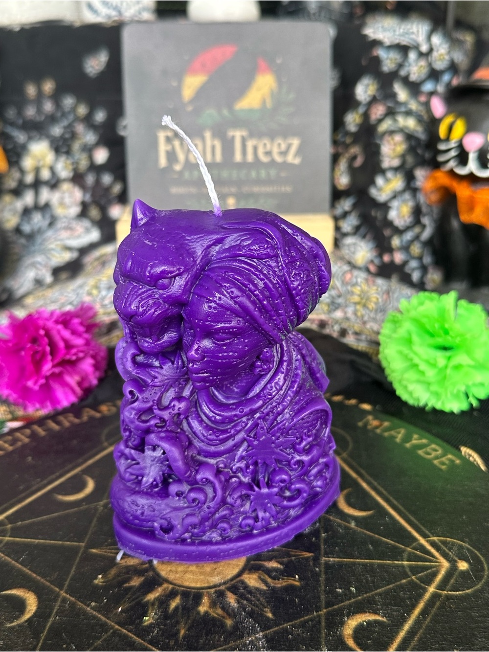 Handmade Purple Panther Woman Candle – Mystical Figure Candle